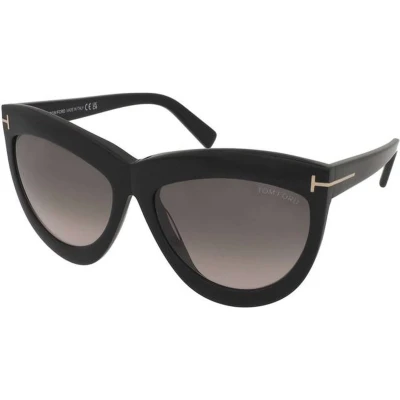 Afbeelding van Tom Ford Doris Zonnebril, Dames, Maat: 59, Shiny black/gradient smoke