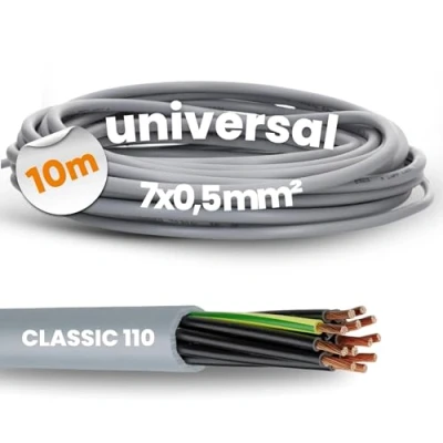 Afbeelding van 10 meter Lapp 1119007 Ölflex Classic 110 7G0,5mm² PVC stuurstroomkabel 7x0,5 mm² met groen gele aardgeleider I omhulde kabel 7 aderig