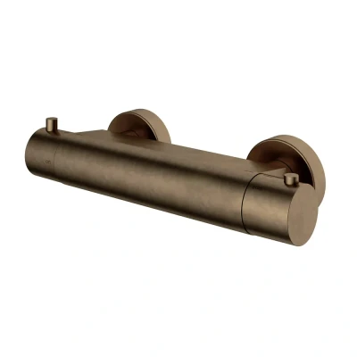 Afbeelding van HotBath Cobber Thermostatische Douchemengkraan met 1/2&quot; onderaansluiting Verouderd Messing B008AB