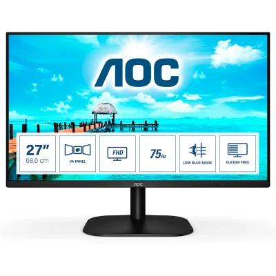 Afbeelding van AOC 27B2DM LED monitor Energielabel E (A G) 68.6 cm (27 inch) 1920 x 1080 Pixel 16:9 4 ms HDMI, Hoofdtelefoonaansluiting, DVI IPS