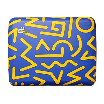 Afbeelding van Ögon Designs V2 Smart Case Large aluminium portemonnee RFID blokkerende kaarthouder Maximaal 10 kaarten en bankbiljetten (ZigZag)