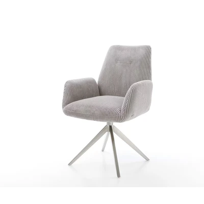 Afbeelding van DELIFE Draaistoel Zoa Flex koord zilver grijs kruisframe breed roestvrij staal 360 draaibaar rocker functie pocketveer kern