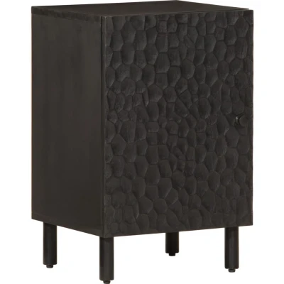 Afbeelding van Badkamerkast 38x33x58 cm massief mangohout zwart