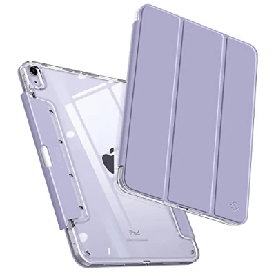 Afbeelding van Fintie Hoes voor iPad Air 11 inch M2 (2024), 5e generatie (2022) / 4e Gen 10,9 inch, kristalheldere achterkant met discrete, intrekbare penhouder, pastel violet