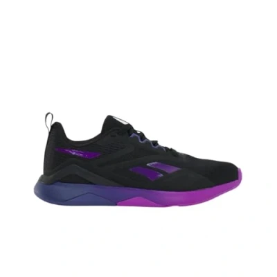 Afbeelding van Reebok Nanoflex TR 2 Trainingsschoen, Dames, Maat: 38.5, Black/purple rave/twilight purple Textiel/ synthetisch