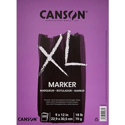 Afbeelding van Canson XL Series Marker Paper Pad halftransparant voor pen, potlood of marker, Fold Over, 8,2 kg, 29 x 30 cm, wit, 100 vellen (400023336)