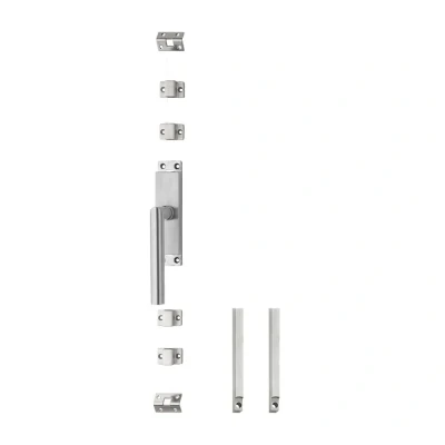 Afbeelding van Klink espagnolet links geborsteld rvs hoek 90 met stangenset 2x 1245 mm