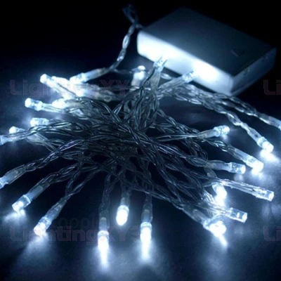Afbeelding van JnDee batterij aangedreven LED Fairy Lights 2M 20LED wit, ON off Flash functies, Perfect voor Kerstmis Bruiloft
