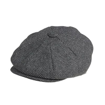 Afbeelding van Peaky Blinders Platte pet, Newsboy stijl, grijs, 57 cm