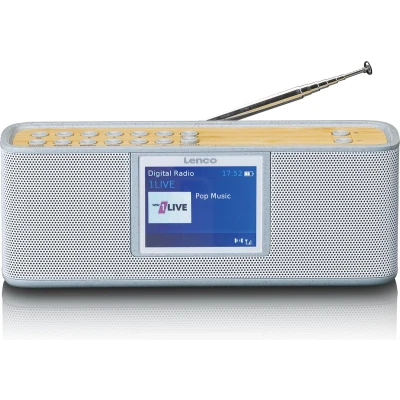 Afbeelding van Lenco PDR 046GY Eco DAB+ radio met Bluetooth 5.0, wit/bamboe