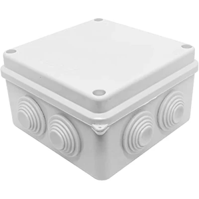 Afbeelding van Lumonic Aansluitdoos wit 100x100x70mm met 7 openingen I opbouw IP65 Aansluitdoos, klemmenkast, verbindingsdoos voor binnen &amp; buiten g