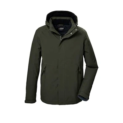 Afbeelding van killtec Heren functionele jas/outdoor jas met afritsbare capuchon KOW 4 MN JCKT, dark moss, M, 41843 000