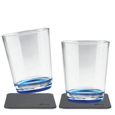 Afbeelding van Silwy Reusable Magnetische Drinkglazen 0,25L (set a 2) Lui Blue