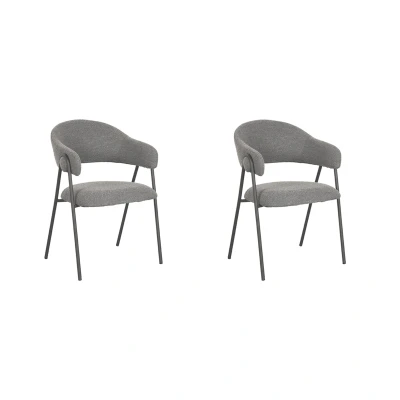 Afbeelding van LABEL51 Eetkamerstoel Lowen Grijs Boucle Majorr