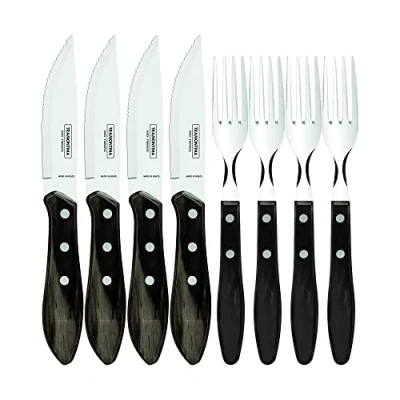 Afbeelding van Tramontina Jumbo Steak set 4 messen / vorken