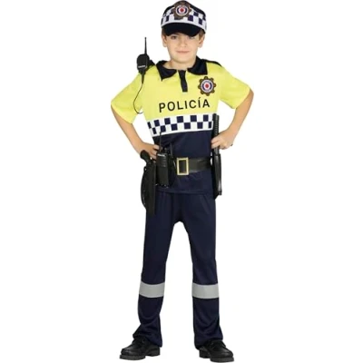 Afbeelding van Fiestas Guirca Politiepak Jongens Polyester Blauw/geel Mt 3 4
