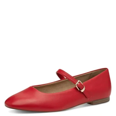 Afbeelding van Tamaris Ballerina&#039;s met enkelbandjes, Dames, Maat: 39, Red Schoenen