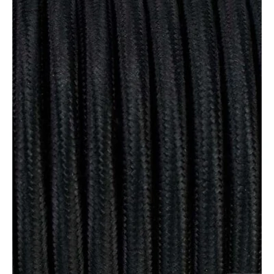 Afbeelding van 10 meter 2 aderig textielkabel stoffen kabel slinger lampkabel x 0,75 2G0,75 zwart