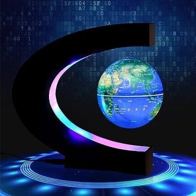 Afbeelding van MINGZE Magnetische Zwevende Wereldbol, C Vorm Magnetisch Flaoding Globe Anti zwaartekracht kogel Voor Kinderen Aardrijkskunde Onderwijzen Home Office Bureau Decoratie Valentijnsdag Cadeau