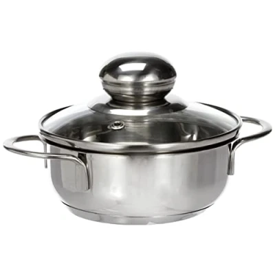 Afbeelding van Karl Kruger Saturn Series Braadpan Mini Pot met glazen deksel, 12 cm, roestvrij staal, zilver