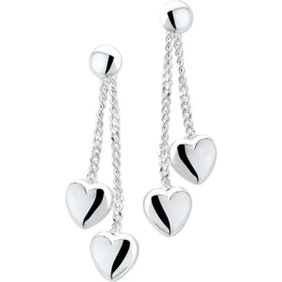 Afbeelding van TFT Oorhangers Hart Zilver Gerhodineerd Glanzend 5 mm x