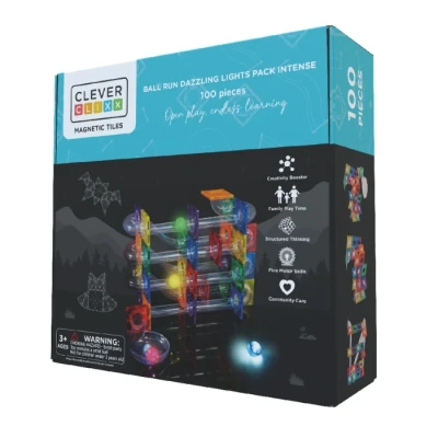 Afbeelding van Cleverclixx Ball Run Dazzling Lights Pack Intense knikkerbaan 100 Stuks