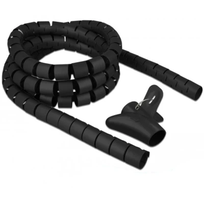 Afbeelding van Delock spiraalslang met terugtrekhulpstuk 2,5 m x 30 mm zwart