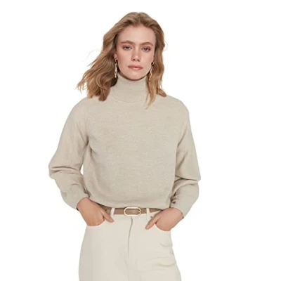 Afbeelding van Trendyol Zwarte Basic Gebreide Trui Met Coltrui Twoaw21Kz0485