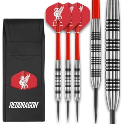 Afbeelding van FOCO Officieel gelicenseerde Liverpool FC vluchten met 80% wolfraam 24g Red Dragon Darts set inclusief dartschachten &amp; dartbar portemonnee professionele dartaccessoires
