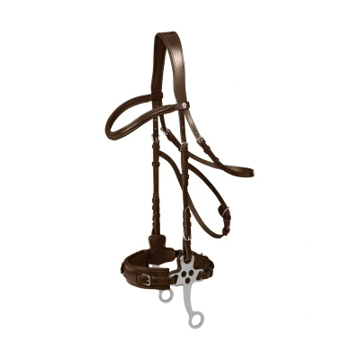 Afbeelding van Waldhausen Hackamore Hoofdstel X Line Bruin Cob