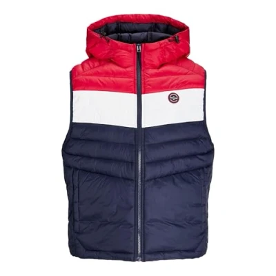 Afbeelding van JACK &amp; JONES Jjesprint Bodywarmer voor heren, Navy Blazer/Detail: wit/True Red Blocking, XS