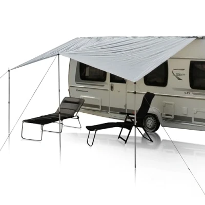 Afbeelding van your GEAR caravan zonnezeil tarp 4,5 x 2,4 m zonnedak incl. opstelstangen waterdicht 5000 mm
