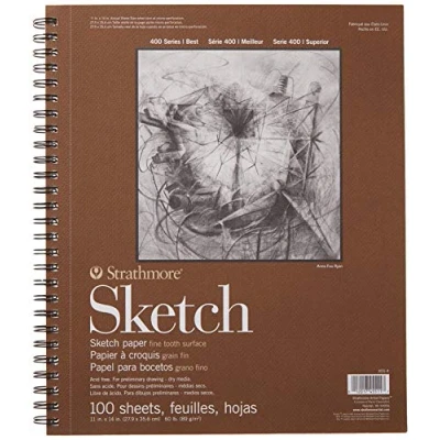Afbeelding van Pro Art Strathmore Sketch Spiraal Papier Pad, 100 Vellen, Wit, 11&quot; x 14&quot;