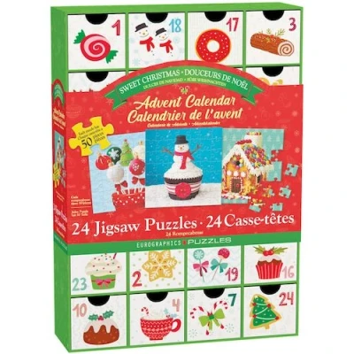 Afbeelding van Eurographics puzzel Sweet Christmas Advent Calendar 24 puzzels