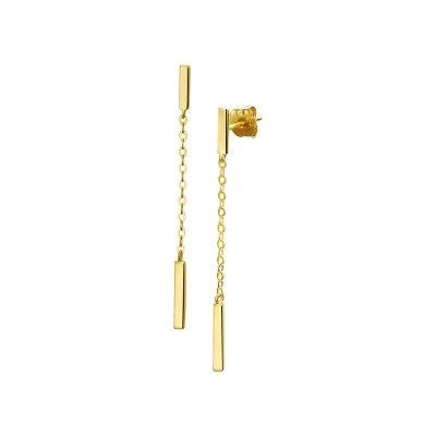 Afbeelding van Trendjuwelier huiscollectie Oorhangers Balkje Geelgoud Glanzend 37 mm