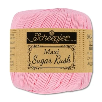 Afbeelding van Frida&#039;s Wollhaus Scheepjes Maxi Sugar Rush 50 g, haakgaren, filethaken katoen, 87 kleuren (749 roze)