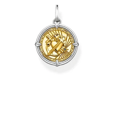 Afbeelding van Thomas Sabo Unisex hanger geloof liefde hoop kruis hart anker geel goud 925 sterling zilver PE870 849 7