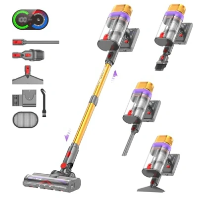 Afbeelding van Vistefly V15 Ultra Steelstofzuiger Stofzuiger Draadloos, 48000Pa 600Watt Vacuum Cleaner, 70 minuten Looptijd en Oplaadbare Afneembare Accu voor Vloer Dierenharen Tapijt