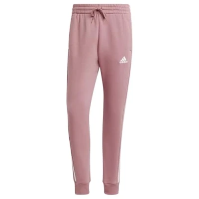 Afbeelding van adidas Heren Essentials Fleece 3 Stripes Tapered Cuff Pants, preloved crimson, 4XL Short
