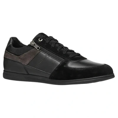 Afbeelding van Geox U Renan Sportieve veterschoenen, Heren, Maat: 43, Black anthracite Leer en textiel