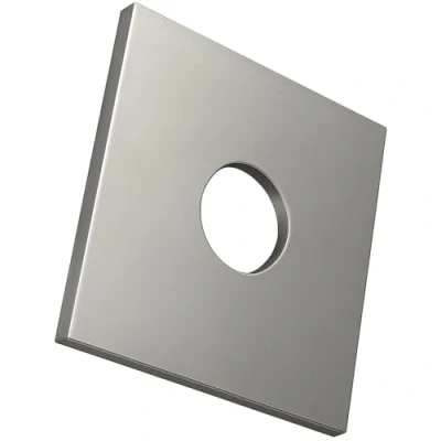 Afbeelding van M8 vierkante plaat sluitringen, rechthoekige sluitring met rond gat, verzinkt gegalvaniseerd heavy duty voor 8mm bouten/moeren DIN436 (5 stuks)