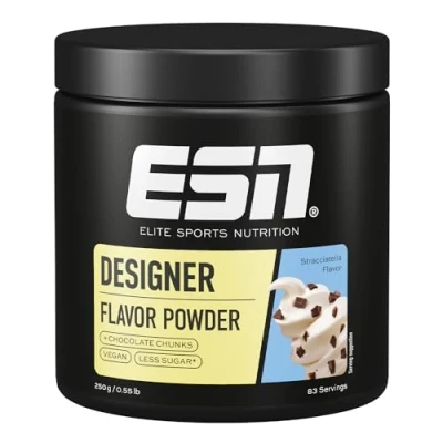 Afbeelding van ESN Designer Flavor Powder, Stracciatella, 250 g, 83 Porties Laag in Calorieën, Suikervervanger met Zoetstoffen voor Voedsel en Dranken, Perfect Kwark of Skyr, Gemaakt Duitsland