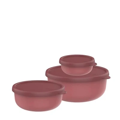 Afbeelding van Mepal Bewaardoosset 3 delig Lumina 250 + 750 1500 ml Magnetronbakje met deksel Vivid mauve