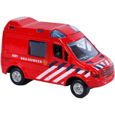 Afbeelding van Basic Diecast Pull Back Brandweer 8 Cm