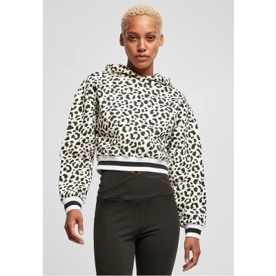 Afbeelding van Urban Classics Short AOP College Hoodie, Dames, Maat: XL, White/sand/leo