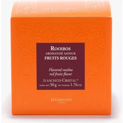 Afbeelding van Dammann Frères Rooibos fruits rouges 25 Cristalzakjes Zachte thee met rode vruchtensmaak composteerbare theezakjes