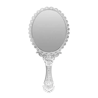 Afbeelding van Molinter Handspiegel professionele kapsalon dames heren hangende retro spiegel met handvat (zilver)