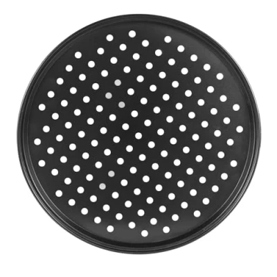 Afbeelding van Arcjunys Pizzaplaat voor Oven Non Stick 12 Inch Pizza Pan Tray Koolstofstaal Ronde Bakplaat Pannen Barbecue Bakvormen Levert Zwart