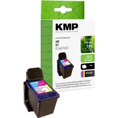 Afbeelding van KMP Inktcartridge vervangt HP 57, C6657AE Compatibel Cyaan, Magenta, Geel H12 0995,4570