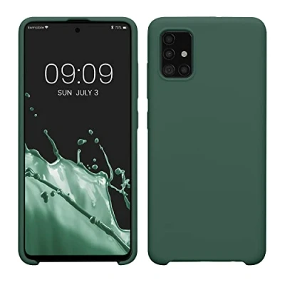 Afbeelding van kwmobile telefoonhoesje geschikt voor Samsung Galaxy A51 Hoesje met siliconen coating Smartphone case in dennengroen